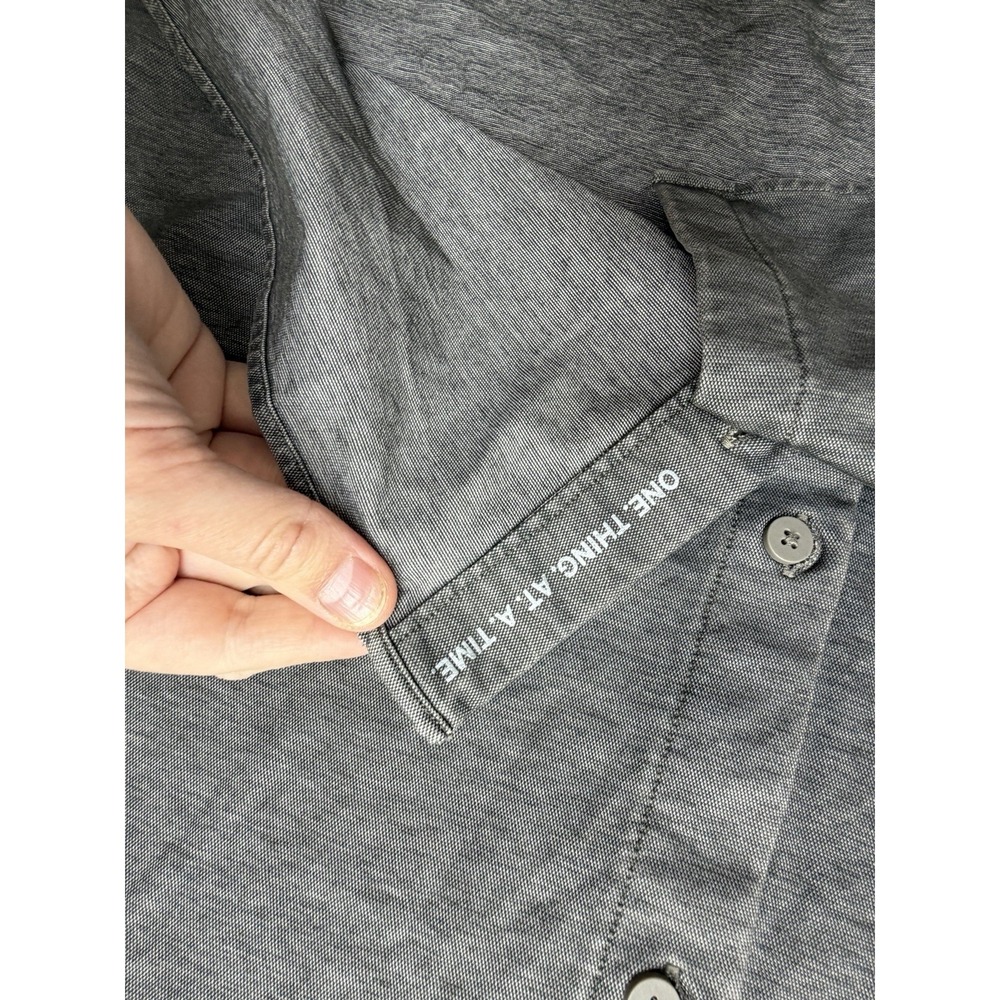 Lululemon Shirt Mens Large Gray Solid Long Sleeve Button Front Casual Stretch - Picture 4 of 7